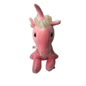 Vintage Superior Toy & Novelty Plush Pink Unicorn W/Bow Stuffed Animal